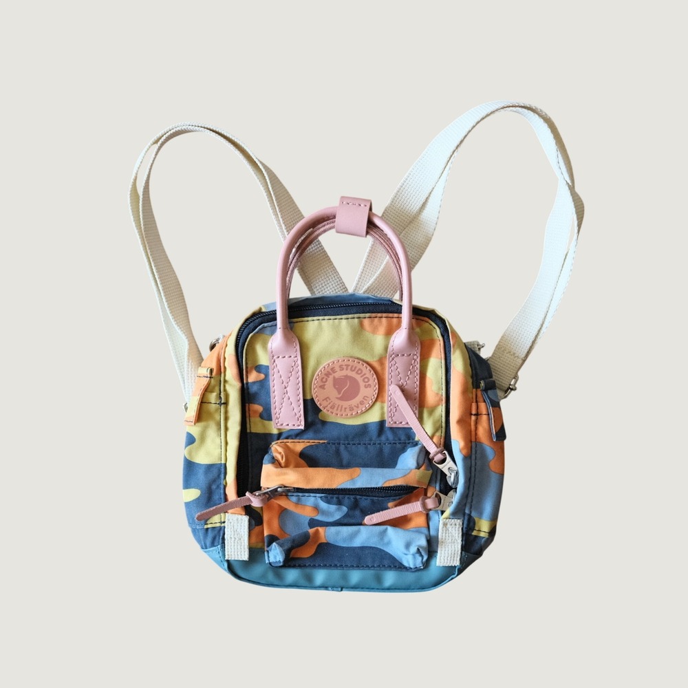 Acne Studios Fjallraven Kanken Messenger Bag Blue Camo Pink Leather Mini OS Rare